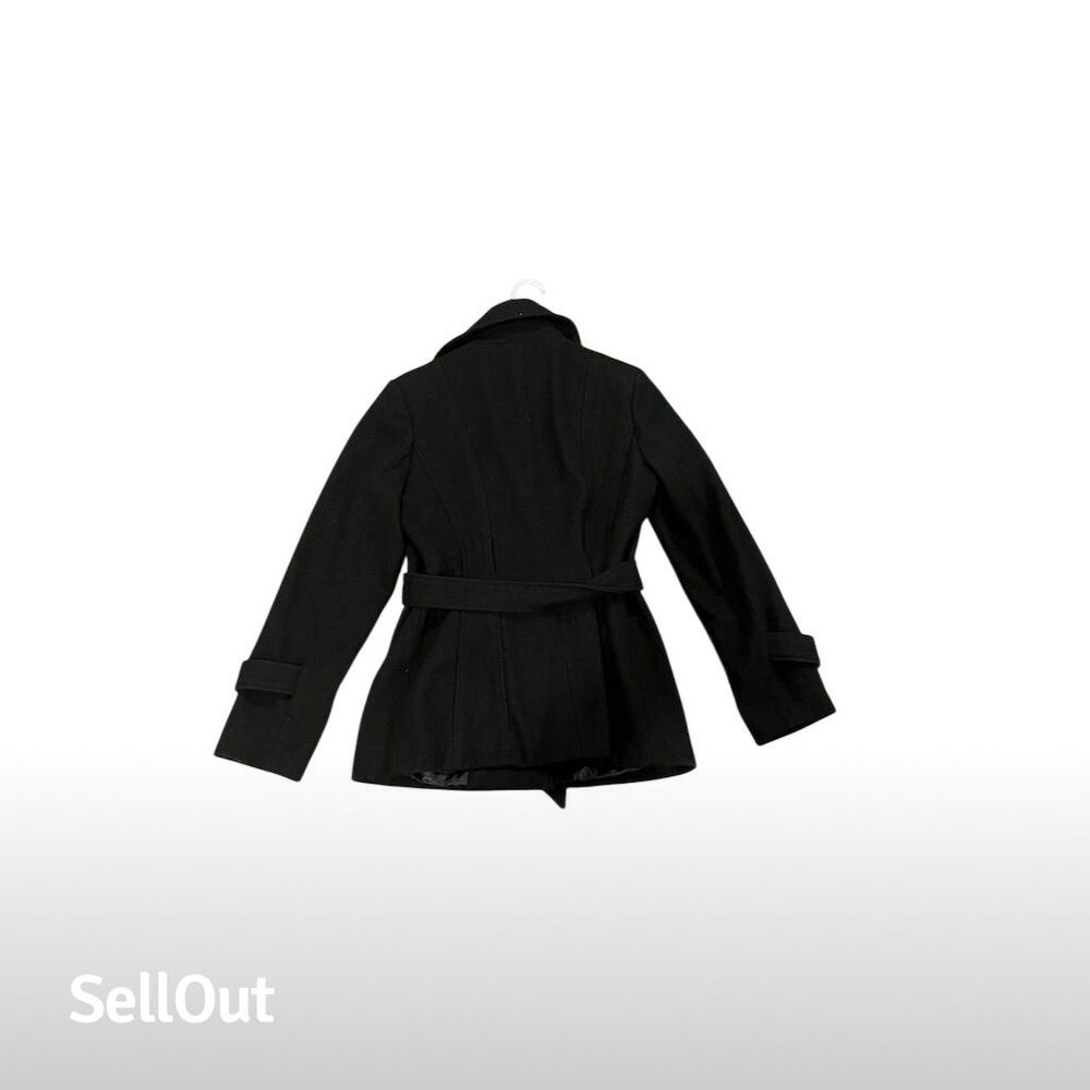 Guess Women's Black Belted Trench Coat Size L Long Sleeve - Picture 2 of 4